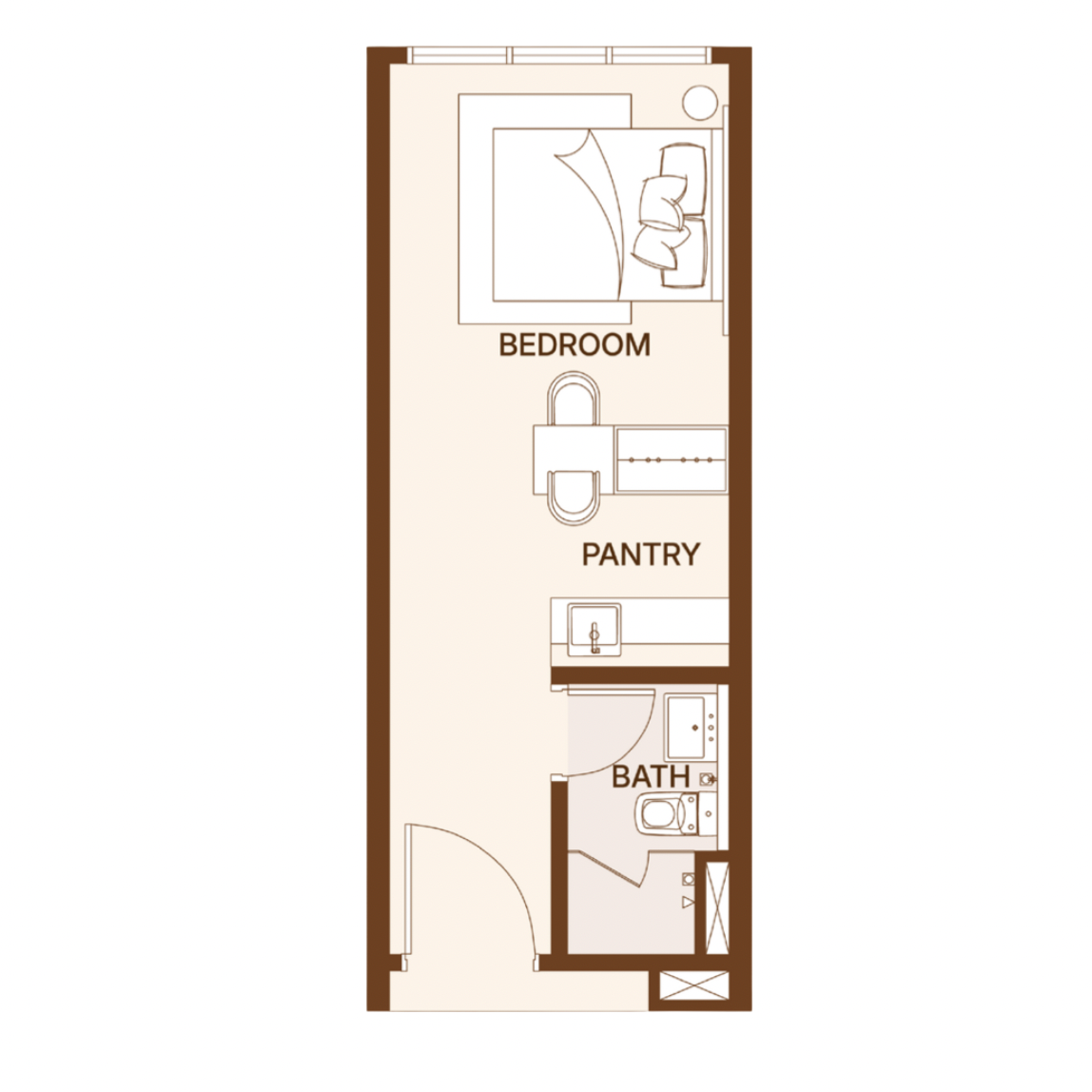 Coronade Twins Type A 280 sq ft floor plan