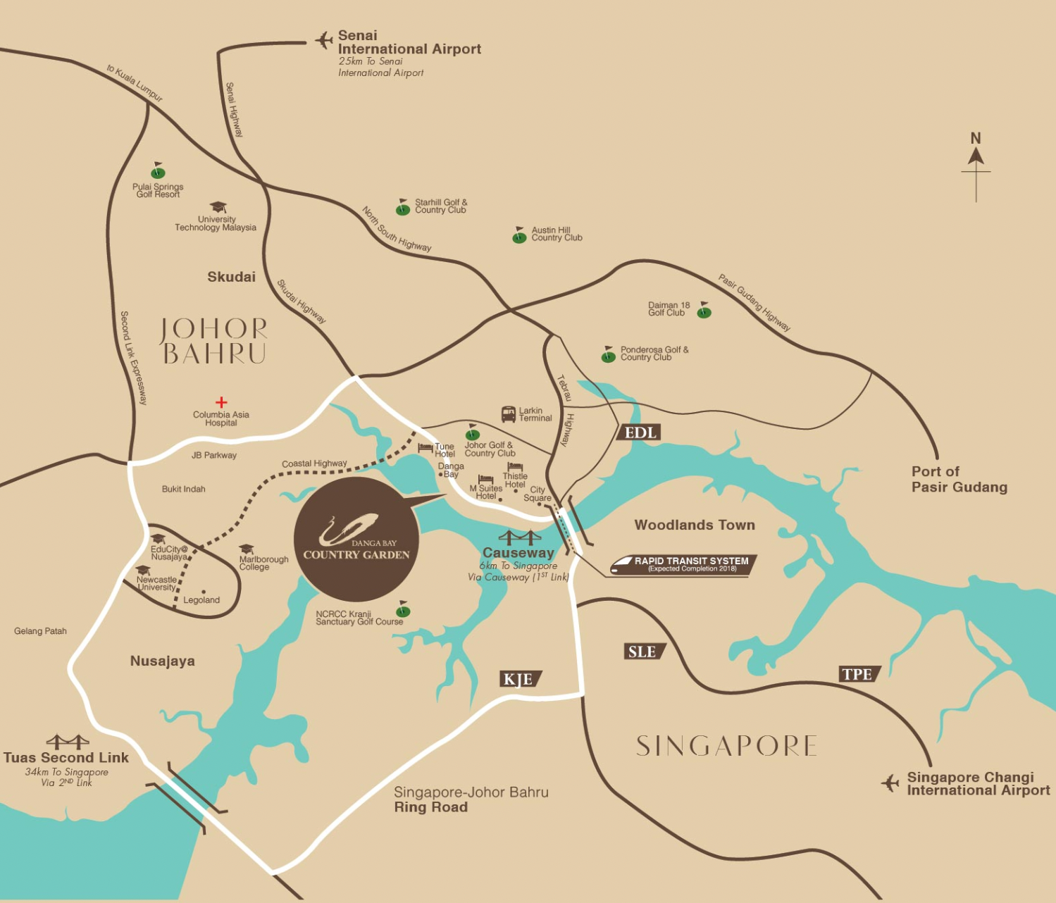 Country Garden Danga Bay Danga Bay location and surrounding connections