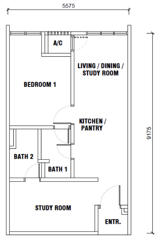 Majestic Gen Sphere Type B / B1 551 sq ft floor plan