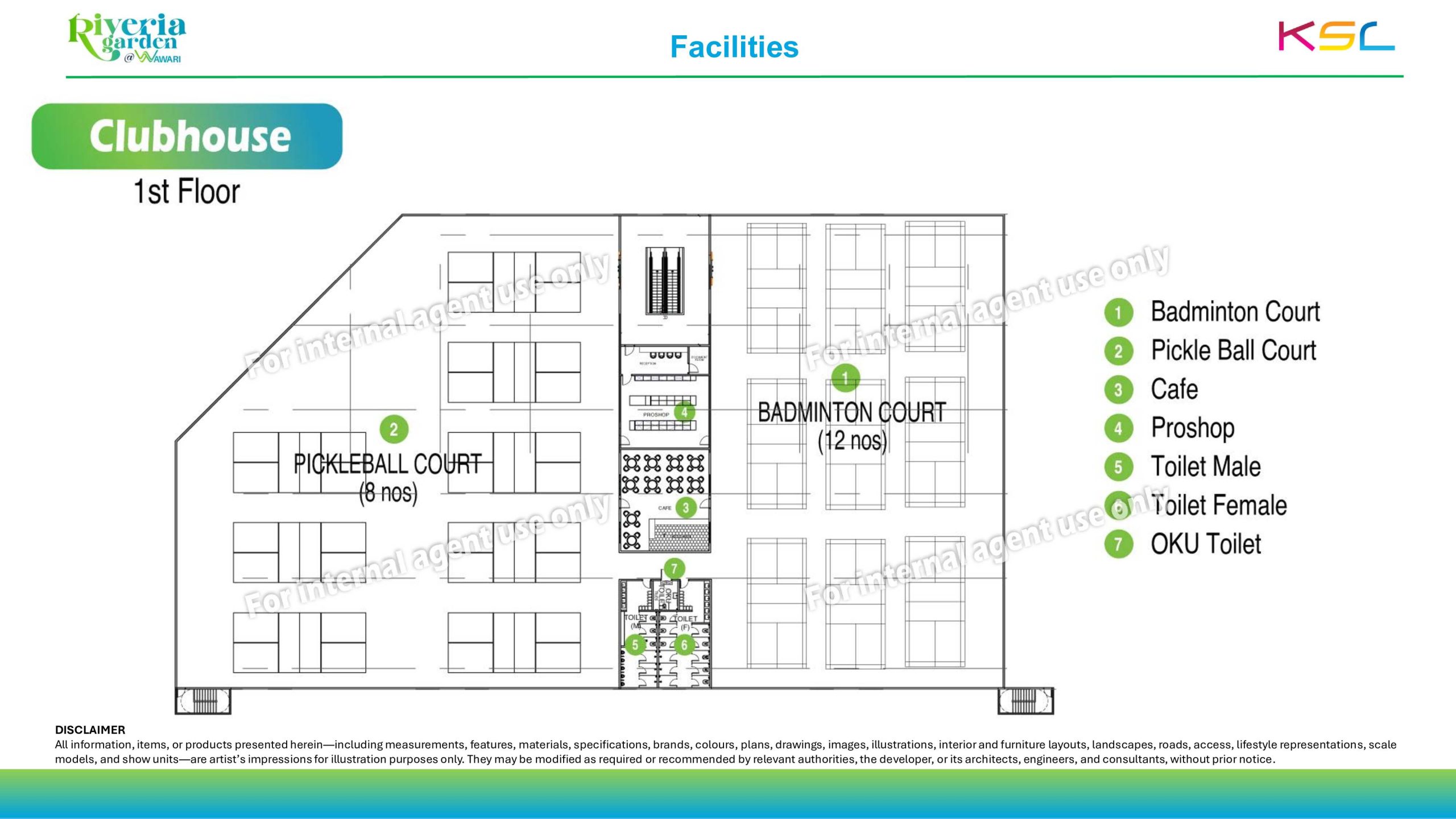Riverhaus Riveria Garden clubhouse first-floor facilities plan